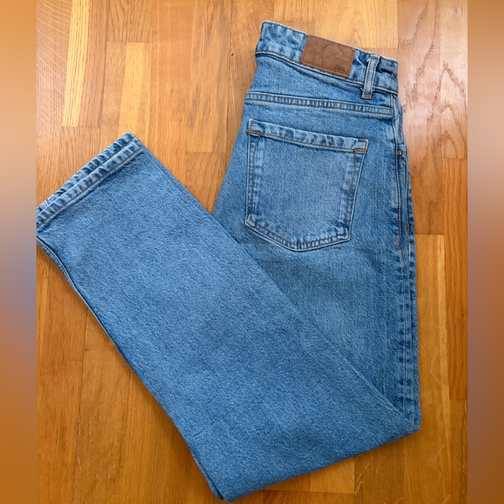 Zara Light Blue Straight Leg Jeans